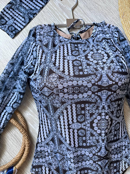 Закритий жіночий купальник із захистом від сонця Синій, S Харків - фото 4