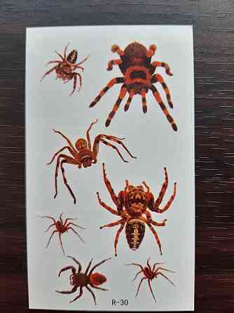 Тимчасова тату Павуки 10 на 6 см червоний Київ