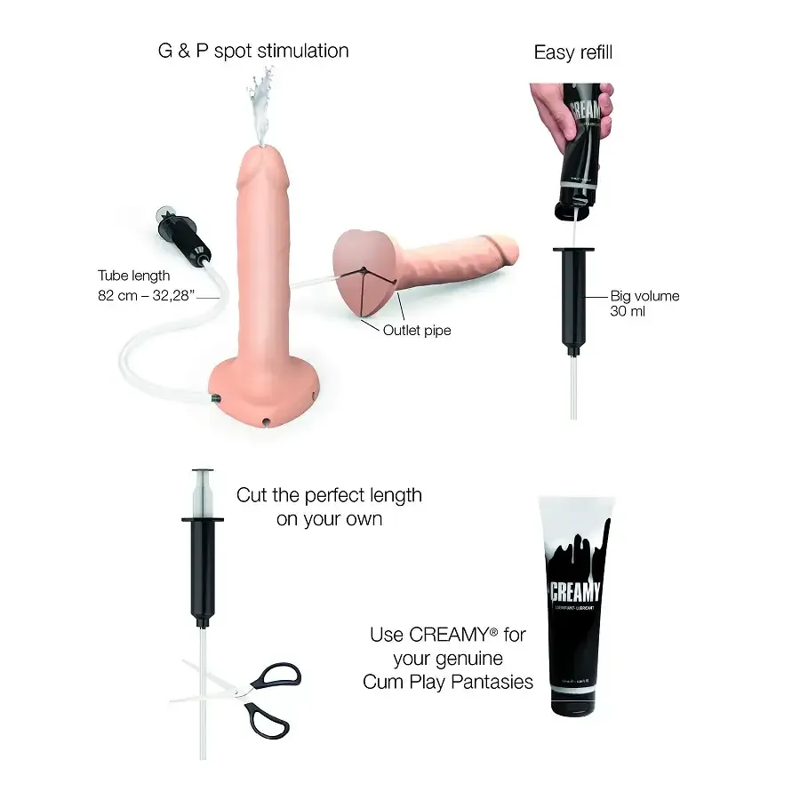 Фалоімітатор, що кінчає Strap-On-Me Squirting Cum Dildo Realistic Flash, діам. 3,9 см, силікон Львов - изображение 2