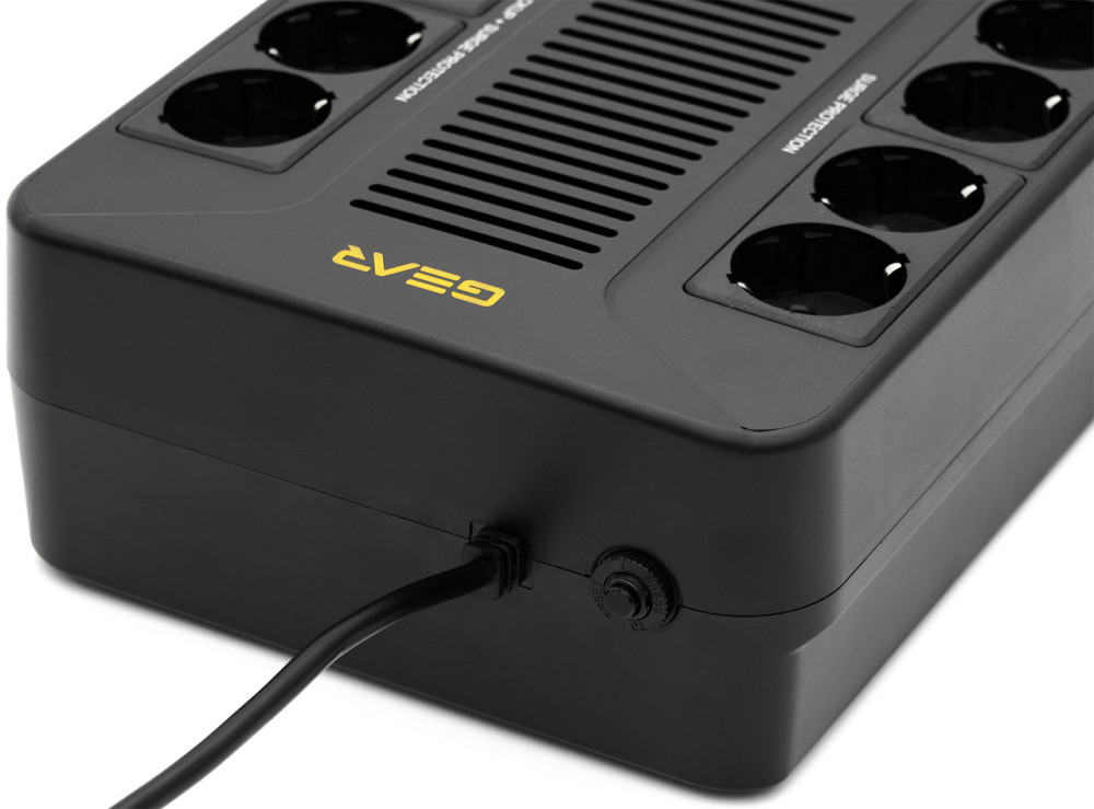 Пристрій безперебійного живлення GEAR, UPS 850VA, 510W, AVR, 8Schuko, plastic case USB+RJ45 (GU-850PLUS6) Київ - фото 4