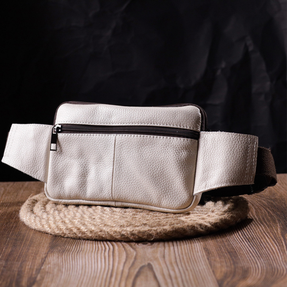 Сумка на пояс из натуральной кожи Vintage 21305 Белая Киев - изображение 2