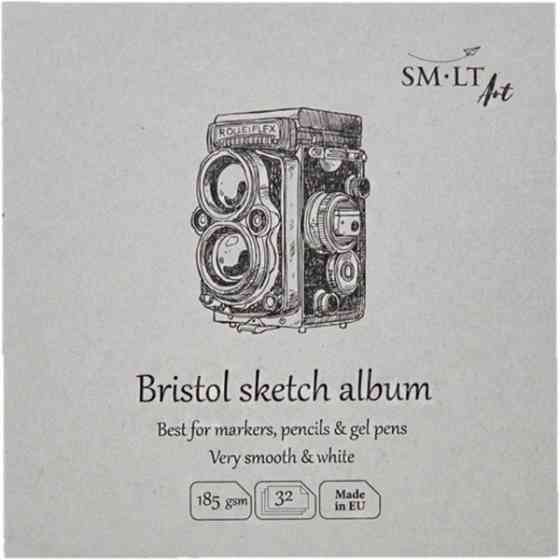 Альбом для эскизов AUTHENTIC (Bristol) Layflat 14.8х14,8см 185г/м2 32л белая и гладкая бумага SM-LT Art Киев
