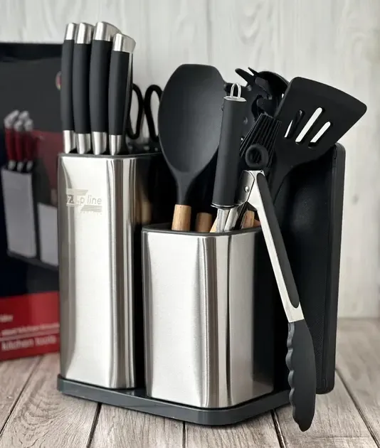 Набор кухонных ножей и принадлежностей Zep-Line ZP-047 на подставке 17 предметов Коломыя - изображение 1