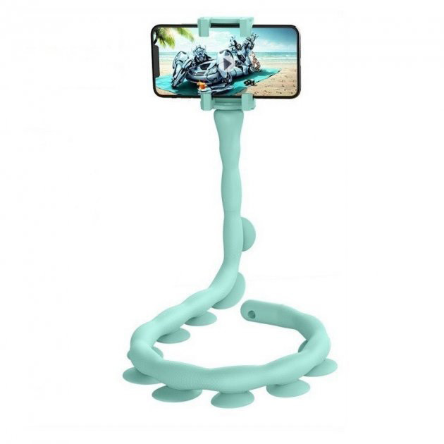 Гибкий держатель для телефона с присосками универсальный Cute Worm Lazy Holder. Цвет: голубой PX-53 Львов - изображение 4