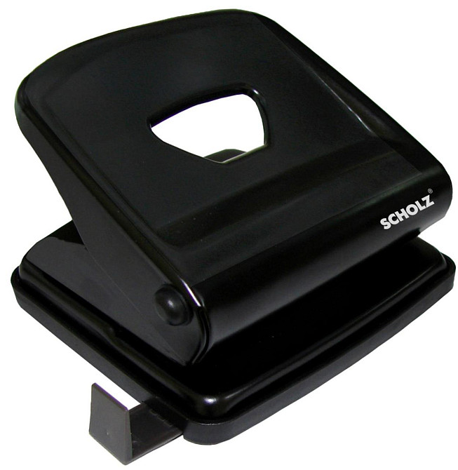 Діркопробивач металевий 25 арк. "Scholz" з лінійкою 8 см. чорний, 4318-09SCH, шт Київ - фото 1