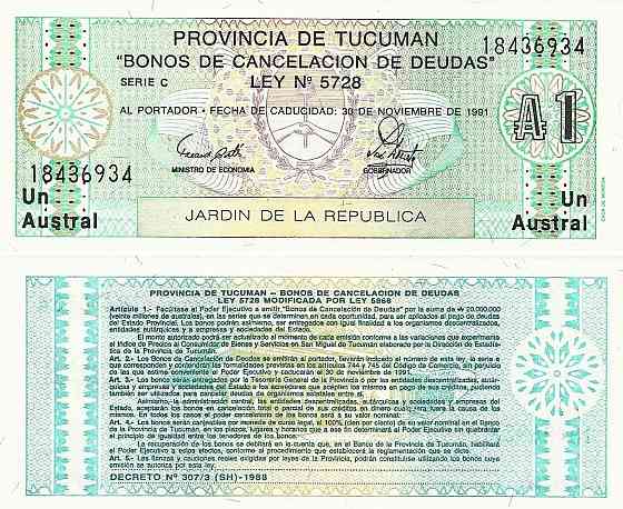 Argentina - 1 Austral 1991 UNC Полтава