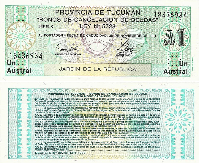 Argentina - 1 Austral 1991 UNC Полтава - изображение 1