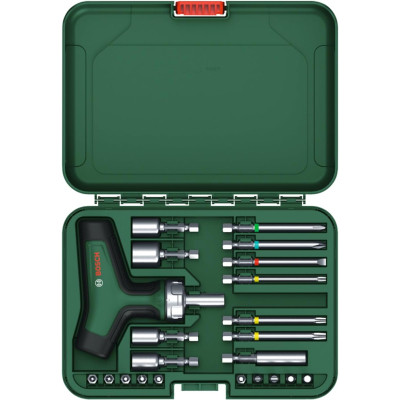 Набір викруток Bosch з тріскачкою, т-подлібне руків&apos;&apos;я, 20 насадок, 109мм, кейс, с (1.600.A02.Z9T) Вінниця - фото 3