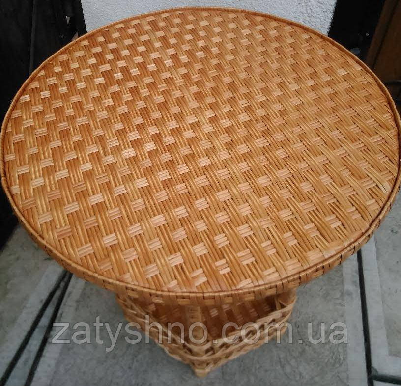 Плетений круглий стіл з полицею Київ - фото 5