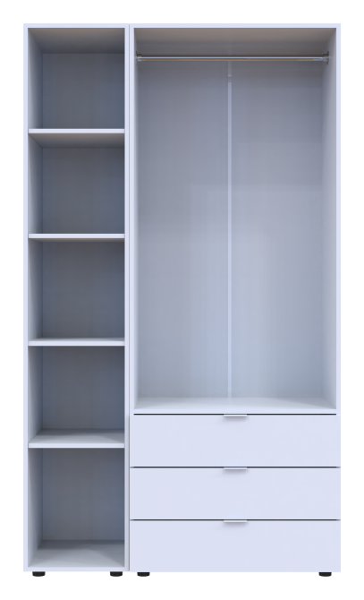 Комплект шаф для одягу Doros Гелар (2 шт.) 116,5х49,5х203,4 см Дзеркало/Білий (DRS-011132) Дніпро - фото 2