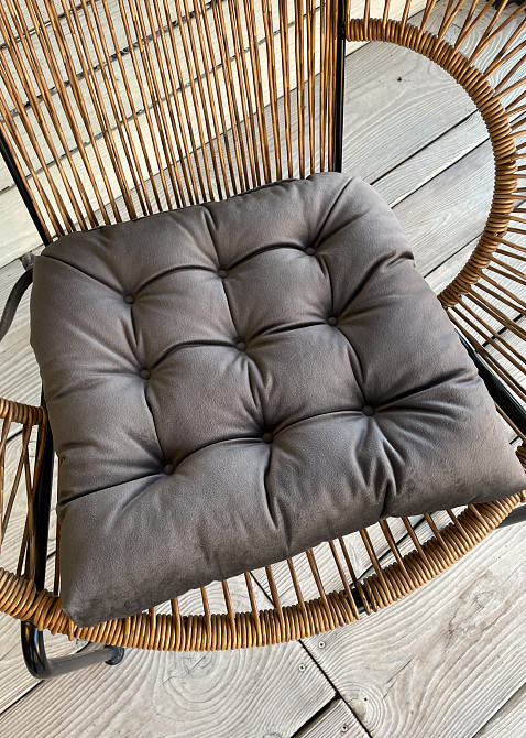 Подушка для стільців (40x40х5 см) Decorator Velour колір темно-сірий 84-112 Київ - фото 3