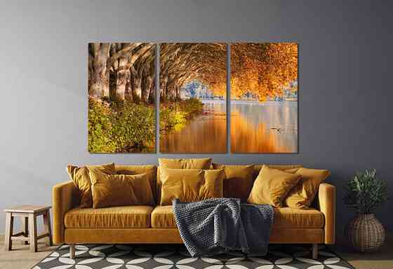 Модульна картина у вітальню/ спальню   Природа озера   ART-276_3A 70х130 см Київ