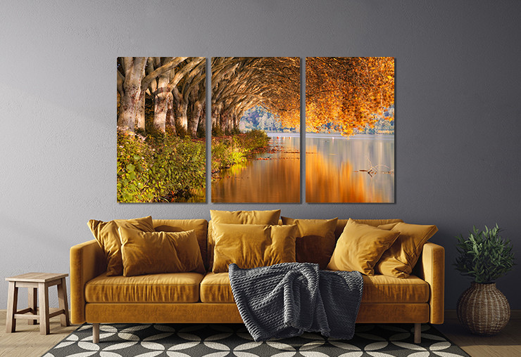 Модульная картина в гостиную / спальню   Природа озера     ART-276_3A 70х130 см Киев - изображение 2