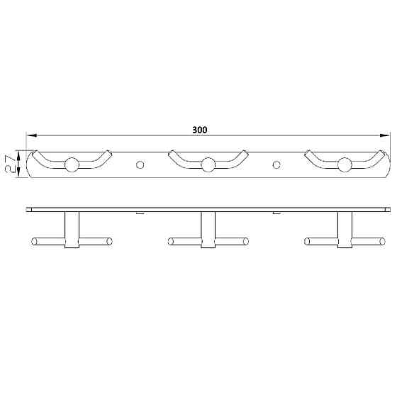 Планка з гачками подвійними 3х2 Perfect Sanitary Appliances RM 1503-3 (000027019) Київ