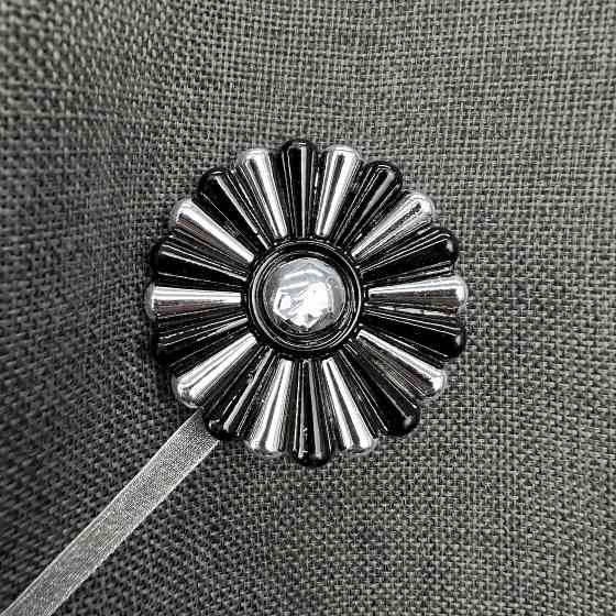 Магніти для штор і гардин Хризантема набір 2 шт Чорний з сріблястим (81-304) Київ