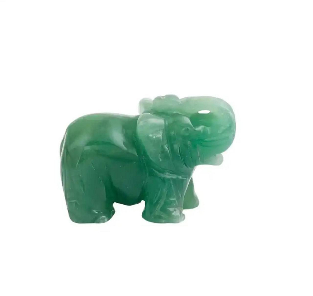 Фигурка хрустального слона из натурального камня зеленого авантюрина 34 мм. Киев - изображение 1