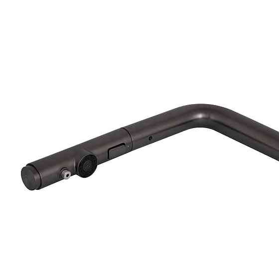 Змішувач для кухні Qtap Rozcesti з висувним виливом з під'єднанням для питної води QTROZ367GMB45942 Gunmetal Black PVD Київ