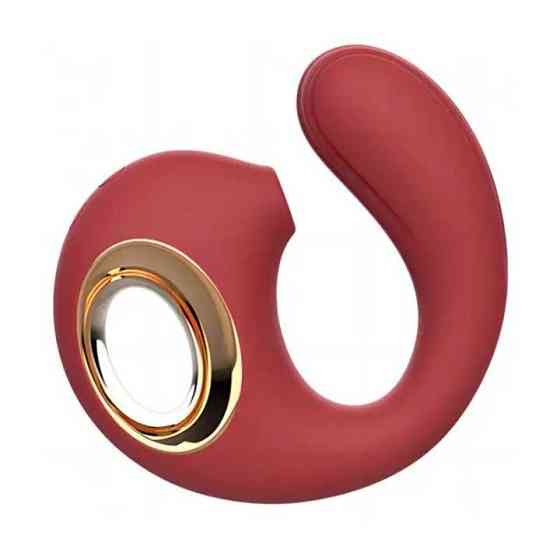 Кліторальний вакуумний вібростимулятор Dolphine Licker Vibe червоний — Вібратори Вінниця