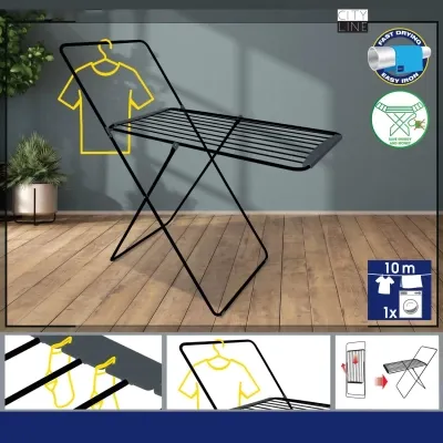 Сушилка для белья Casa Si City Plus 10m Black Напольная (CS92287C03E) (DAS302866) Винница