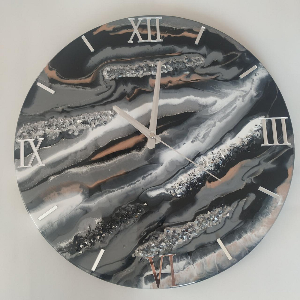 Часы настенные 40 см из эпоксидной смолы ручной работы Днепр - изображение 5