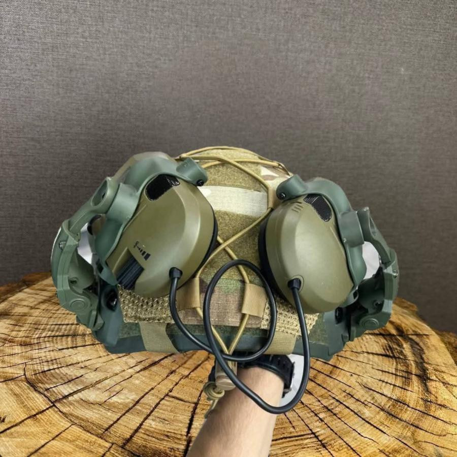 КОМПЛЕКТ: шлем Fast в сборе с активными наушниками Walkers, крепление чебурашка и кавер. Одесса - изображение 3