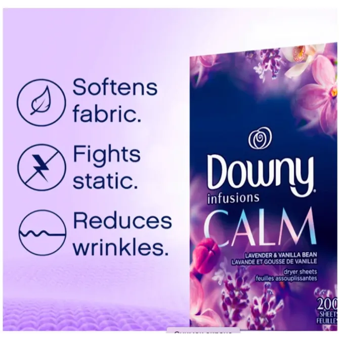 Серветки для сушильної машини Downy Infusions Dryer Sheets Laundry Fabric Softener, Calm Scent, Lave Львів - фото 4