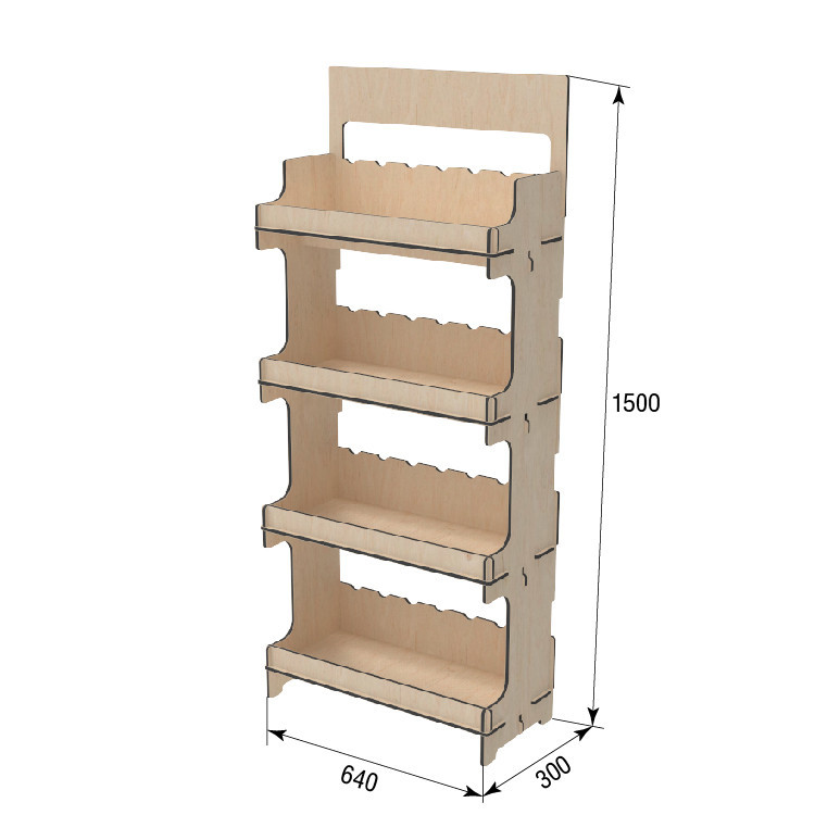Стеллаж из фанеры EKOSTAR 640х300х1500 Киев - изображение 4