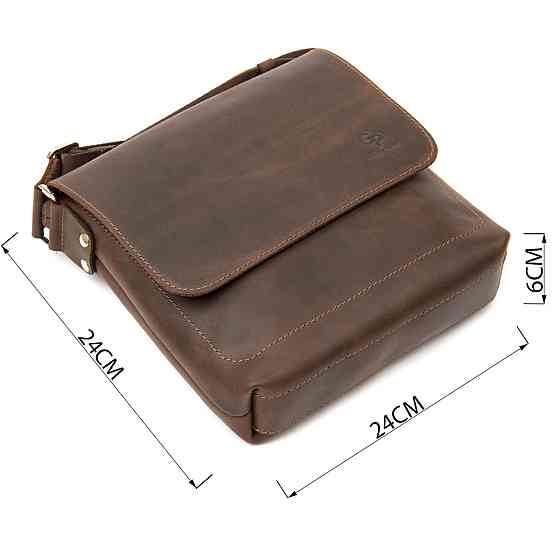 Мужская сумка-мессенджер GRANDE PELLE 11432 Коричневый Киев