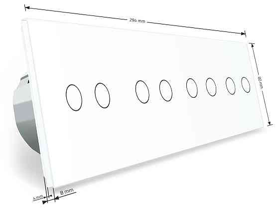 Розумний сенсорний ZigBee вимикач 8 сенсорів (2-2-2-2) Livolo білий (VL-C708Z-11) Коломыя