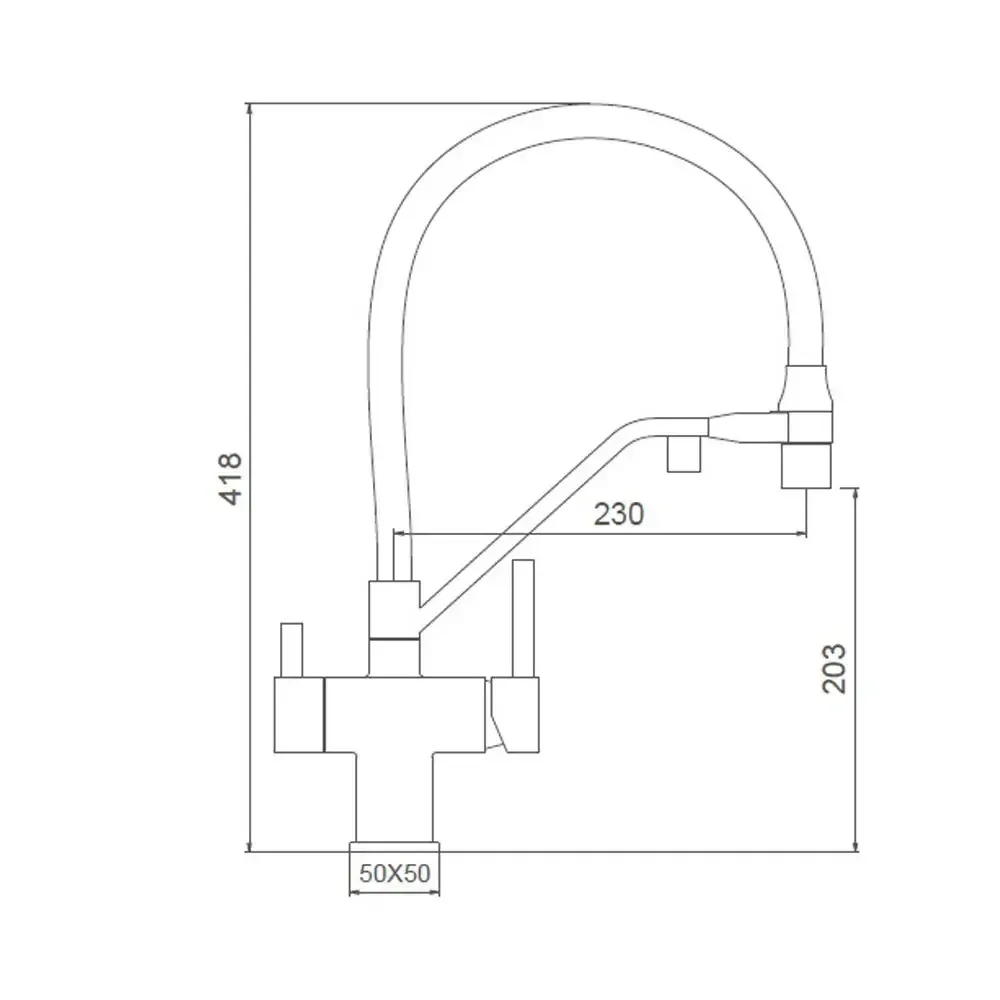 Змішувач для кухні з підключенням до фільтру GAPPO G4395-60 з гнучким виливом, хром Київ - фото 7