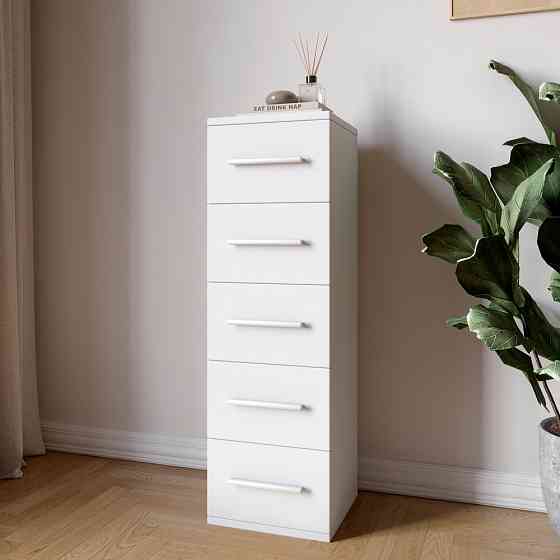 Комод 5 ящиков М-ЗОН Джеко 300 Нимфея Альба (белый) (MZN-031016) Днепр