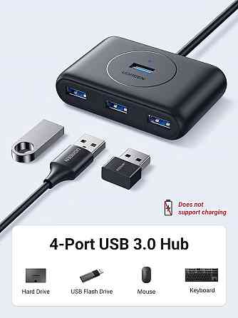 USB-хаб UGREEN CR113 USB 3.0 Hub 1m (Black) (UGR-20291) Киев