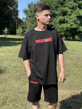 Костюм комплект Oversize літній Unisex  - WASTED (шорти + футболка) Чернівці