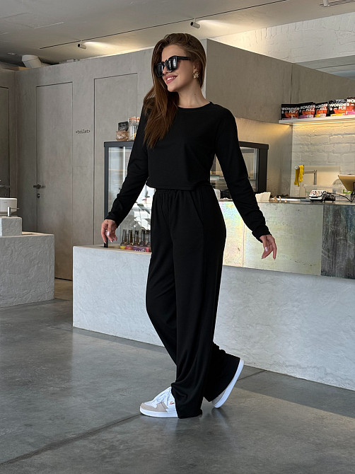 Жіночий костюм штани з лонгслівом рубчик Бежевий Харків - фото 9