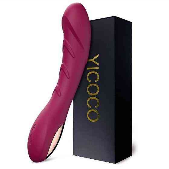 Силиконовый вибратор YICOCO G-Spot 18 см, 12 режимов, USB, водонепроницаемый, тихий, Wine Red Киев