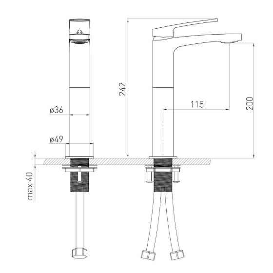 Смеситель для раковины высокий Volle CANTE de la noche черный/матовый 1512.011304 Киев