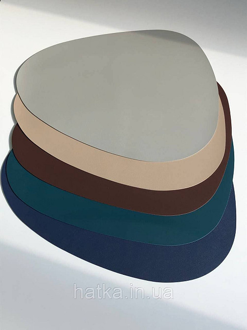 Серветка під тарілку підтарильник PU-шкіру 45*37 см форма пелюстки графіт коричневий Київ - фото 3