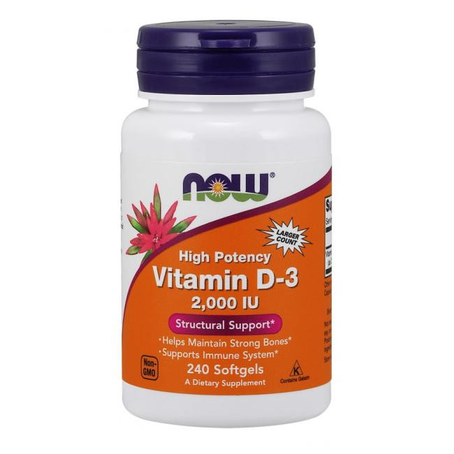 Витамин D3 NOW Vitamin D-3 2000 IU 240 softgels Луцк - изображение 1