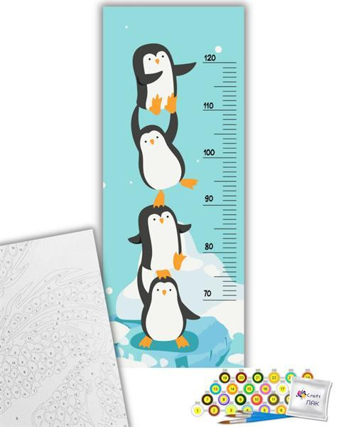 Ростомер-картина по номерам ArtCraft Пингвинчики 30х80 см (15128-AC) Харьков - изображение 5