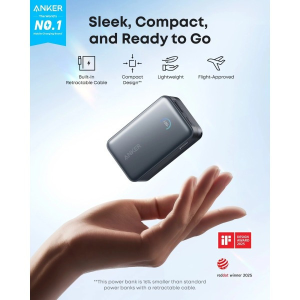 Універсальна мобільна батарея Anker Nano 10000 mAh 45 W Black (A1638H11) ( 11326 ) Харьков - изображение 1