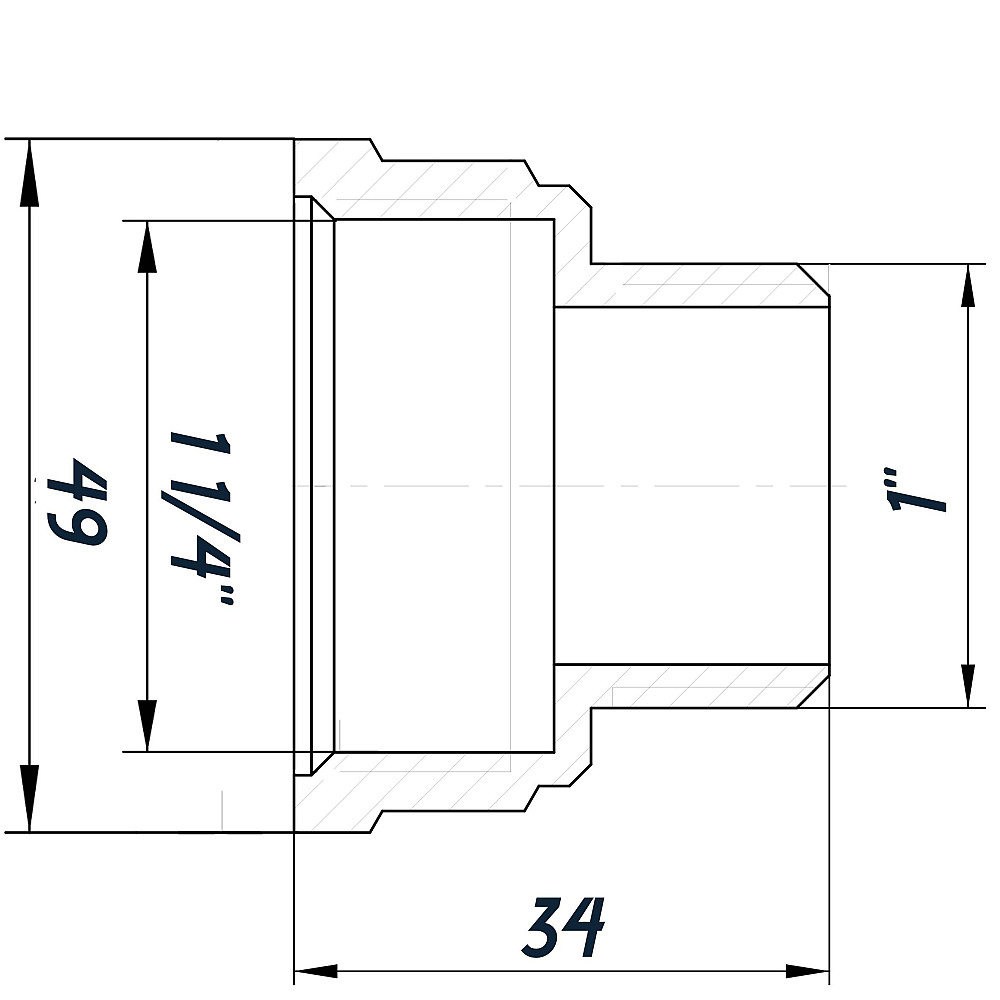 Перехідник редукційний 1 1/4″х1″ВЗ нікельований восьмигранний NK653O OPTIMUM Тернополь - изображение 3