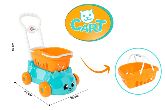 Дитячий візок "Котик" з кошиком ТехноК 6924TXK пластик Вінниця