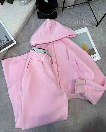 Женский утепленный прогулочный костюм двойка в спортивном стиле трехнить на флисе Барби, 42/44 Одесса