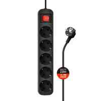 Мережевий фільтр живлення ColorWay CW-PSEA52BK, 5 розеток/ 2M black (CW-PSEA52BK) Киев