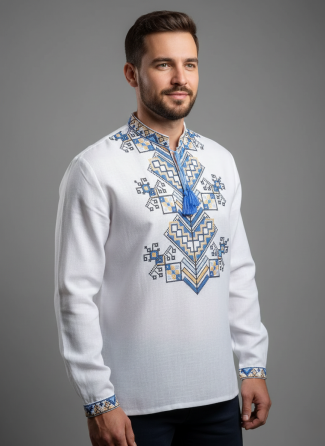 Чоловіча вишиванка на довгий рукав з орнаментом Дерево життя Київ