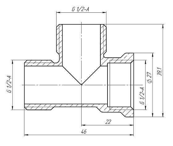 Трійник 1/2″ВЗЗ латунний LT335S OPTIMUM Тернопіль