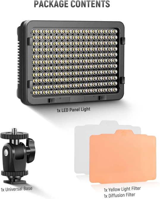 Накамерный LED видеосвет NEEWER 176 LED 5600K, регулировка 10–99%, дисплей, 1/4″, для DSLR Киев - изображение 8