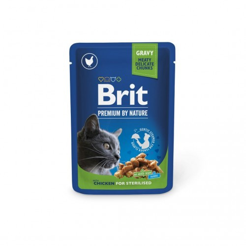 Корм влажный Brit Premium Cat Sterilised Chicken Slices pouch для стерилизованных кошек с курицей 100 г Киев - изображение 1