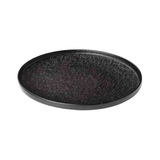 Тарілка порцелянова 25 см плоска чорна HP-7-735 Коломия
