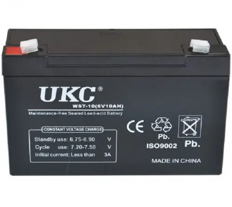 Герметичный гелевый аккумулятор UKC 6V 10Ah 2709 для фонарей, игрушек, ИБП и автономных устройств Одесса - изображение 4